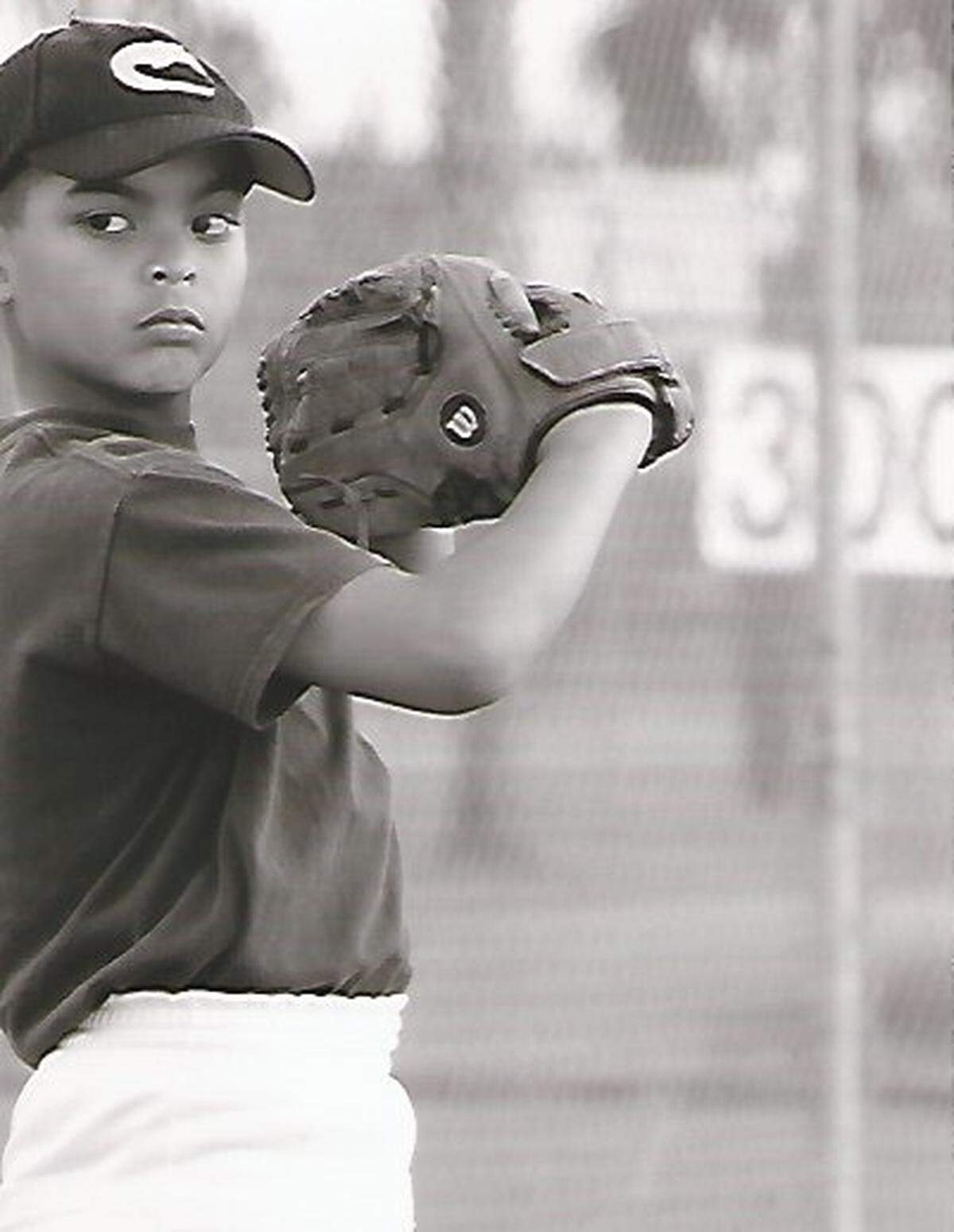 A young Jesus Luzardo at the beginning of his baseball career