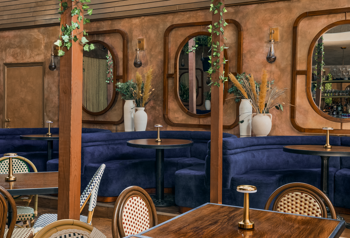 Banquettes at Momento by Ikaro, a new Spanish and Latin American restaurant opening in Miami.