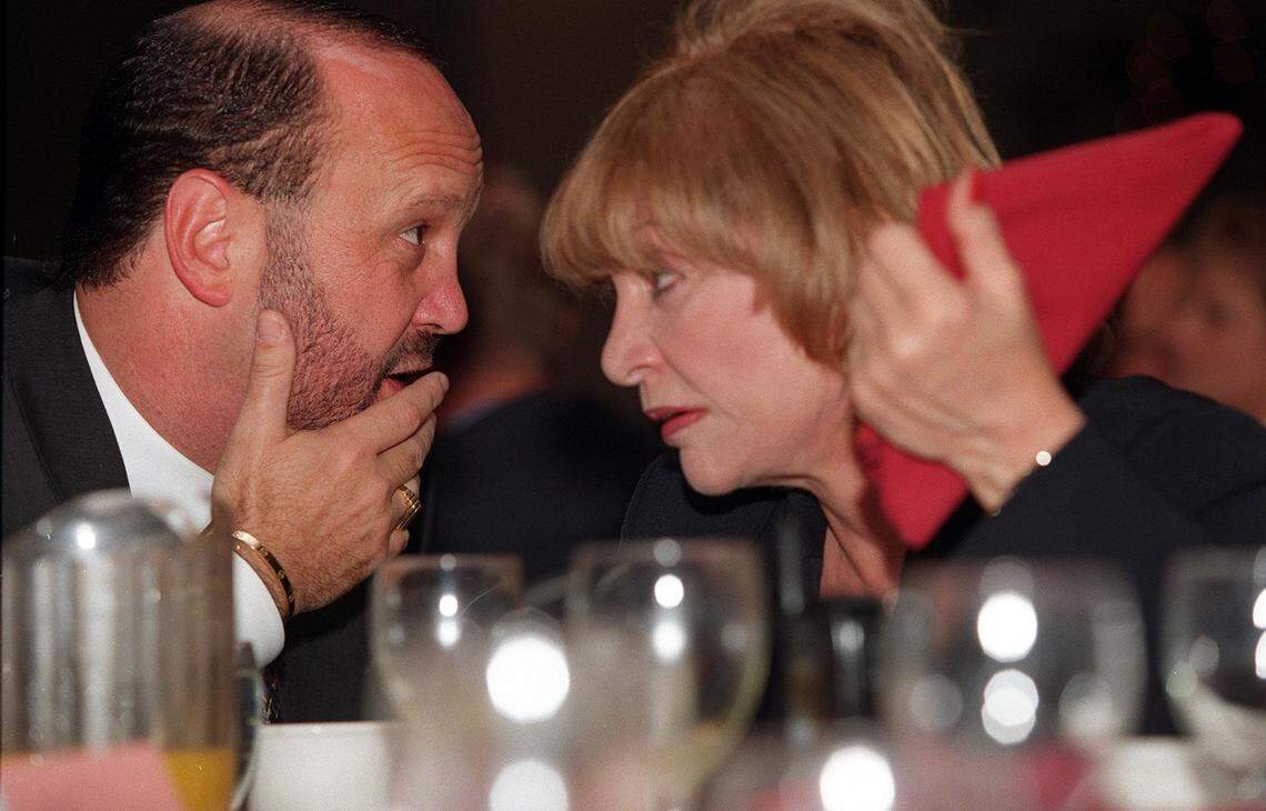 Ron Book talks with Chair of Miami-Dade County Commissioners Gwen Margolis at the Miami-Dade County Days ’98 Breakfast.