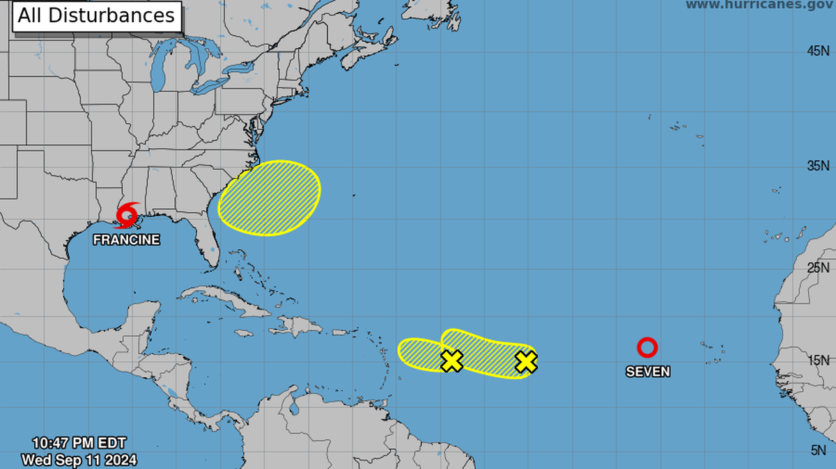 A tropical depression has a good chance of becoming the next named storm after Hurricane Francine.