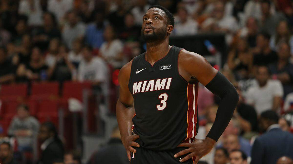 Dwyane Wade played in the Miami Heat game against the Charlotte Hornets at AmericanAirlines Arena on Oct, 20, 2018. There’s a push to have Biscayne Boulevard outside of the arena named after him.