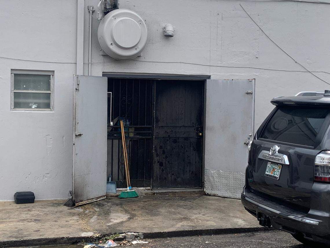 The open back door of Jennifer’s Restaurant, 16420 NE 16th Ave., which was cited for having a gap at the bottom.