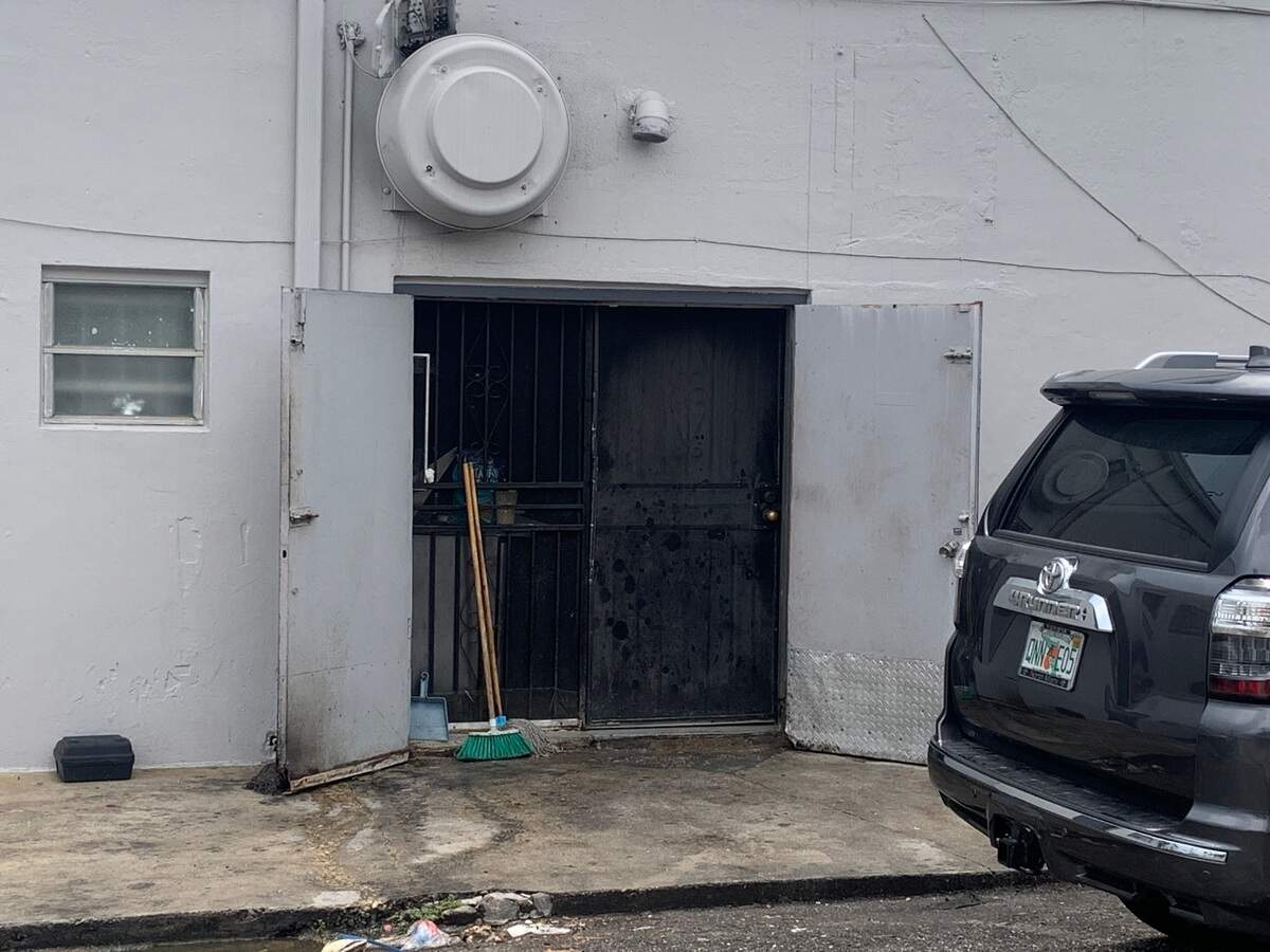 The open back door of Jennifer’s Restaurant, 16420 NE 16th Ave., which was cited for having a gap at the bottom.