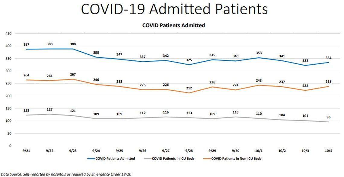 Miami-Dade hospitalization chart from Sunday’s New Normal Dashboard.
