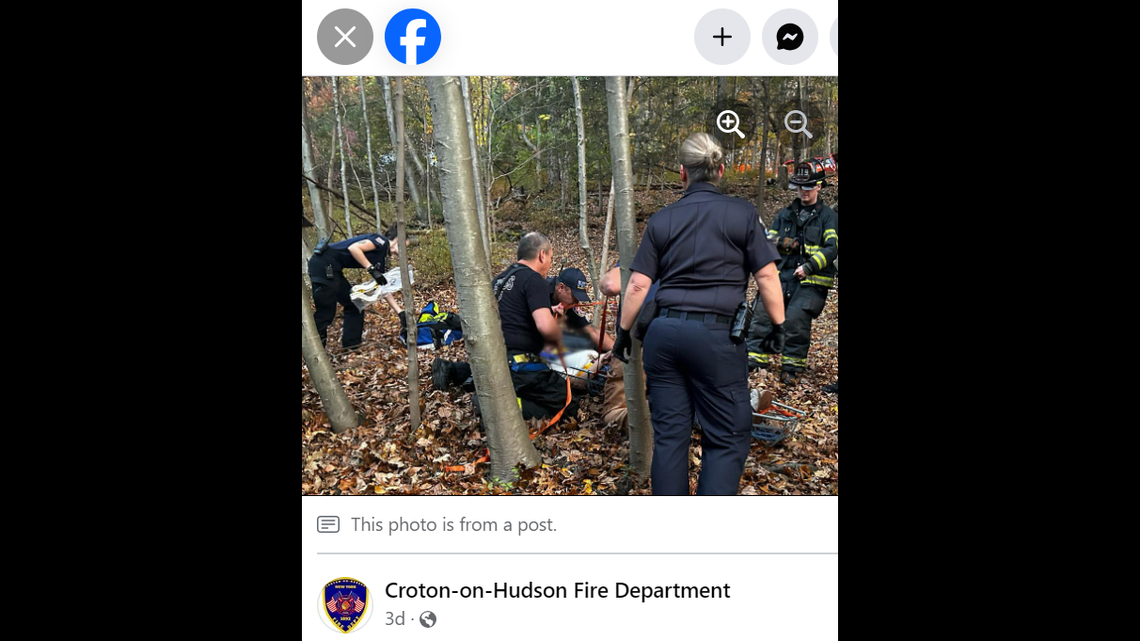 A woman fell about 50 feet down an embankment, New York officials say