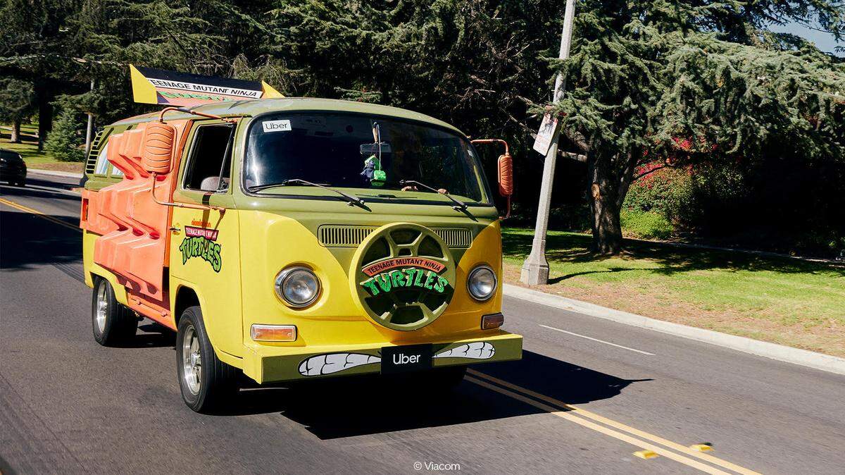 People who request an Uber X from 6 p.m. to midnight Friday through Sunday may be picked up by the Teenage Mutant Ninja Turtle Party Wagon.