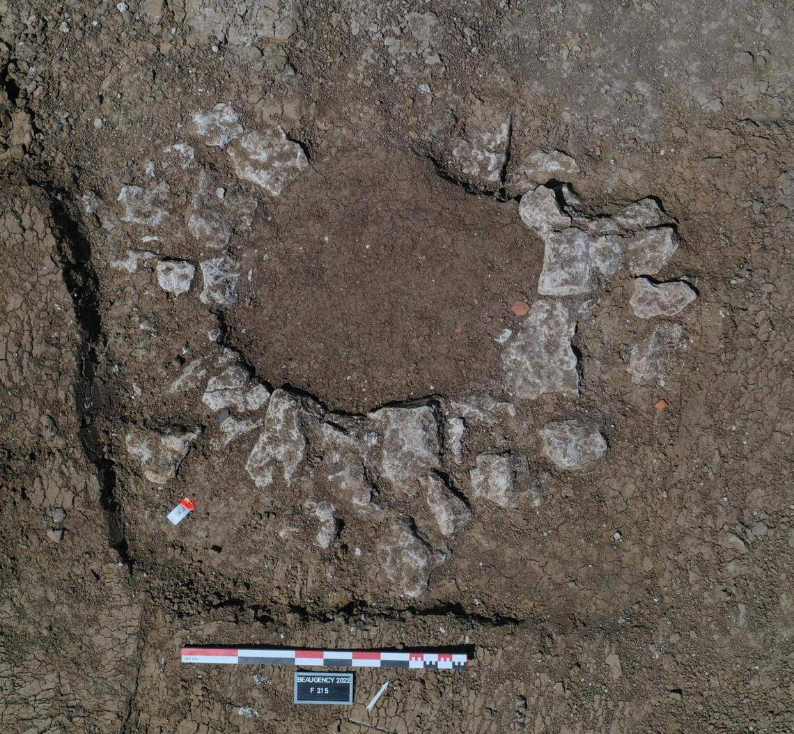 At least two wells were found in the ruins, officials said.