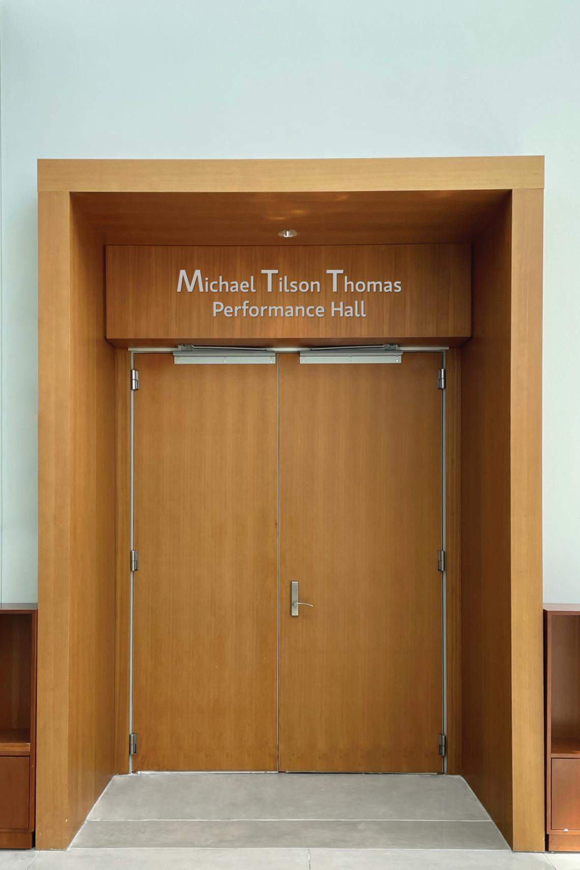 The concert space at the New World Center in Miami Beach was named the Michael Tilson Thomas Performance Hall in honor of its founding artistic director Michael Tilson Thomas.