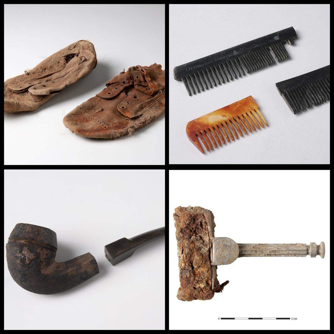 Items left behind by U.S. soldiers, like shoes, combs, pipes and shavers were recovered from dump pits outside the fenced in borders of the hospital.