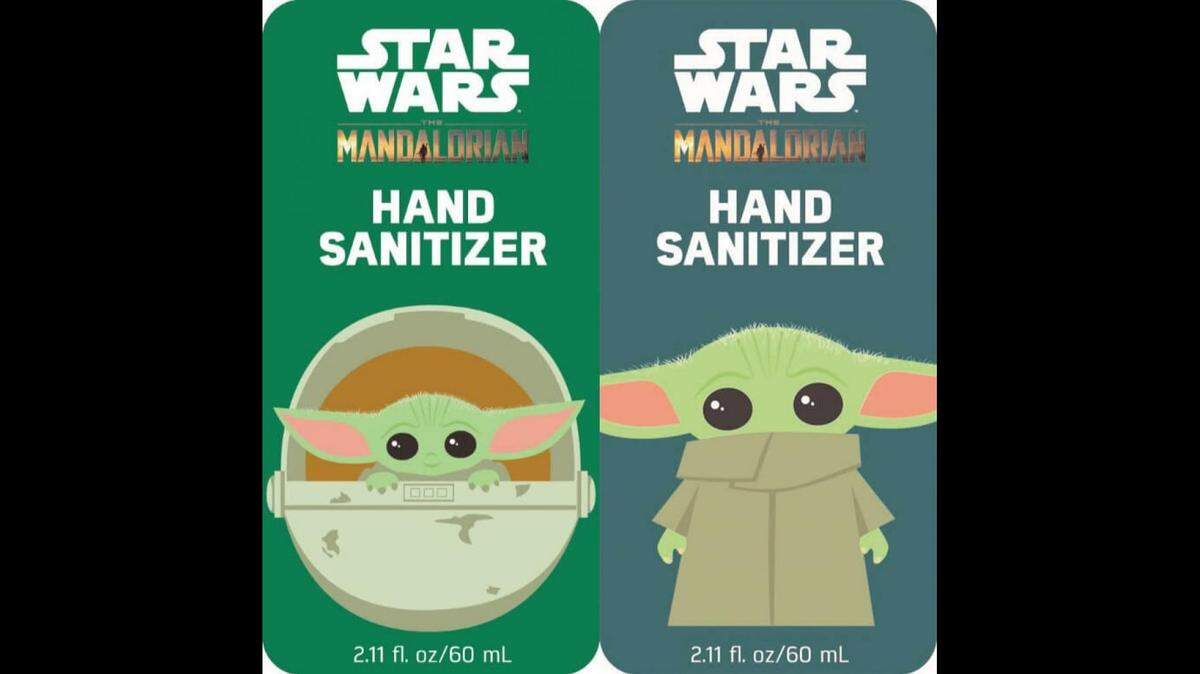 Front label of the recalled Star Wars Mandalorian Hand Sanitizer
