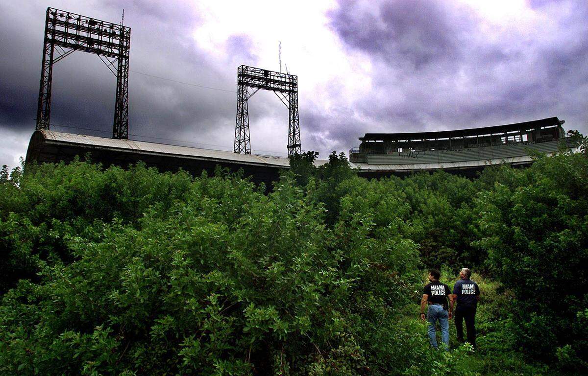 The Miami Stadium now called Bobby Maduro Stadium on the corner of 10th Street and 23 Street is  slated for demolition. Vegetation and demolition by neglect has destroyed much of the stadium once home to the Miami Marlins and spring training field for the Baltimore Orioles. 