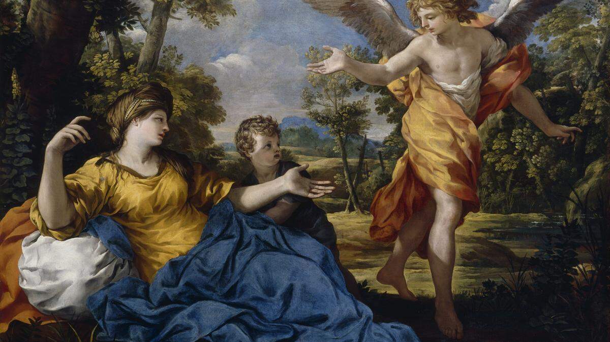 Pietro da Cortona (Pietro Berrettini). "Hagar and the Angel," ca. 1643. Oil on canvas; bequest of John Ringling, 1936. 
From the show "Dangerous Women" at the Frost Art Museum at Florida International Museum through May 20, 2018.