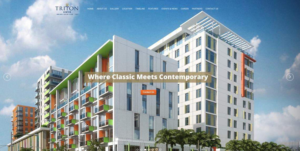 Screenshot from the Triton Center website shows what the revamped immigration building was supposed to look like by now.