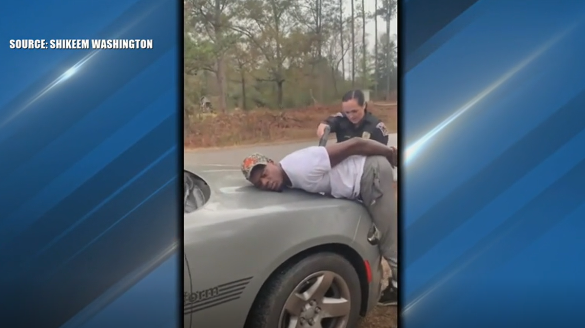 A viral video shows Micah Washington being tased by an Alabama police officer while in handcuffs.
