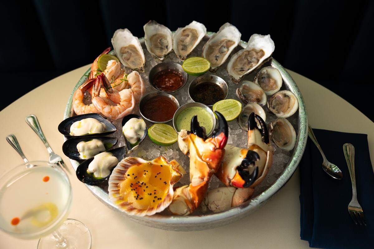 The seafood platter at Ensenada restaurant at the Vagabond Hotel.