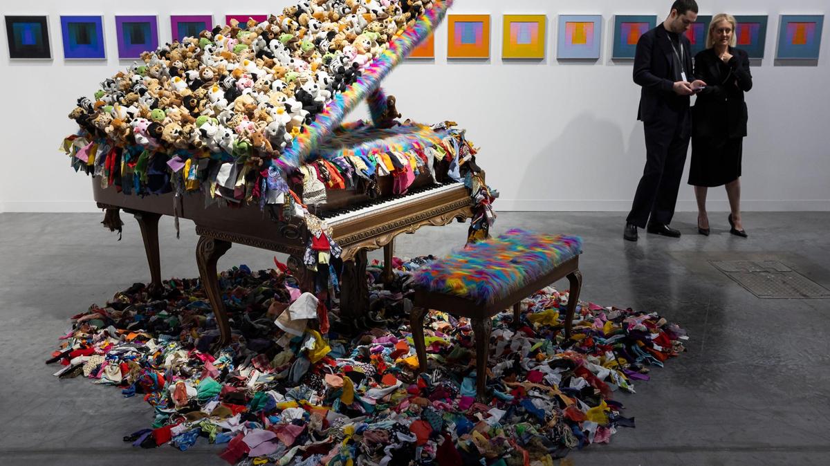‘Pianoforte’ by Charlemagne Palestine is on display during Art Basel Miami Beach at the Miami Beach Convention Center on Wednesday.