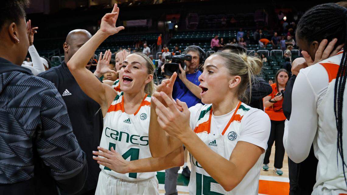 The Cavinder twins are coming back to the University of Miami after a one-year hiatus. Hanna (No. 15) announced her decision on Wednesday and Haley (No. 14) announced she was joining her sister on Thursday.