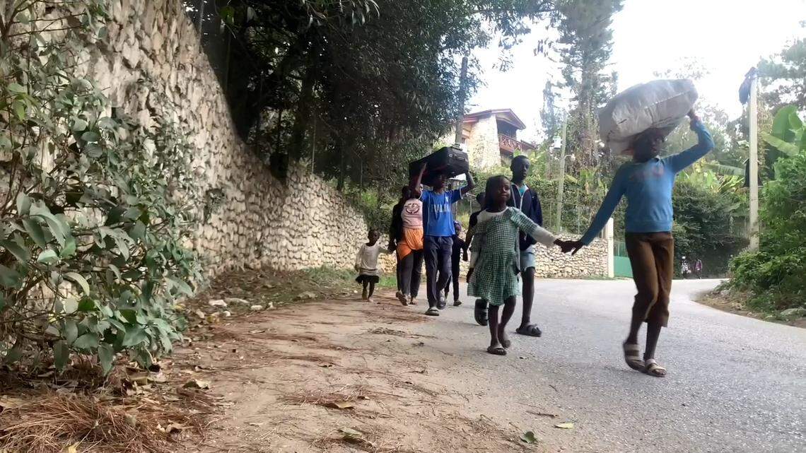 Residents from rural communities in Kenscoff, Haiti, were forced to flee after armed gangs began attacking the mountainside region above Port-au-Prince on Monday, January 27, 2025.