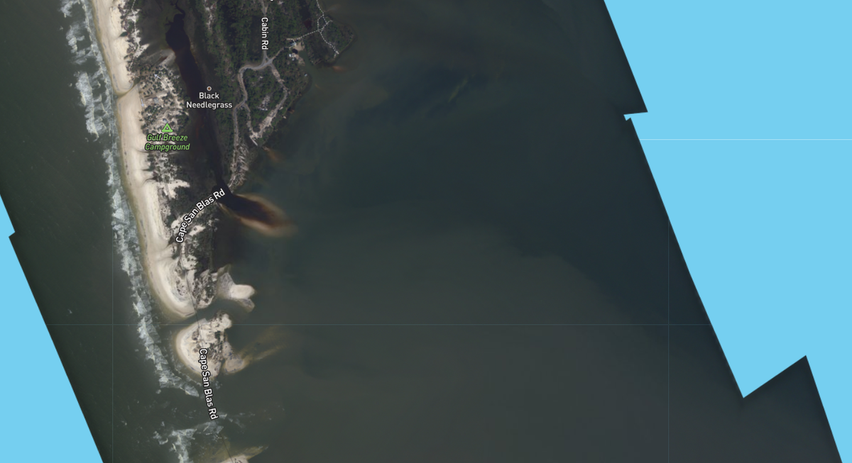 Hurricane Michael blasted not one, but two new channels across Cape San Blas. Source: NOAA