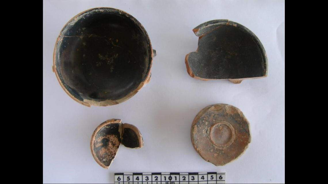 Ancient Athenian pottery pieces were among the treasures discovered from the stoa, officials said.