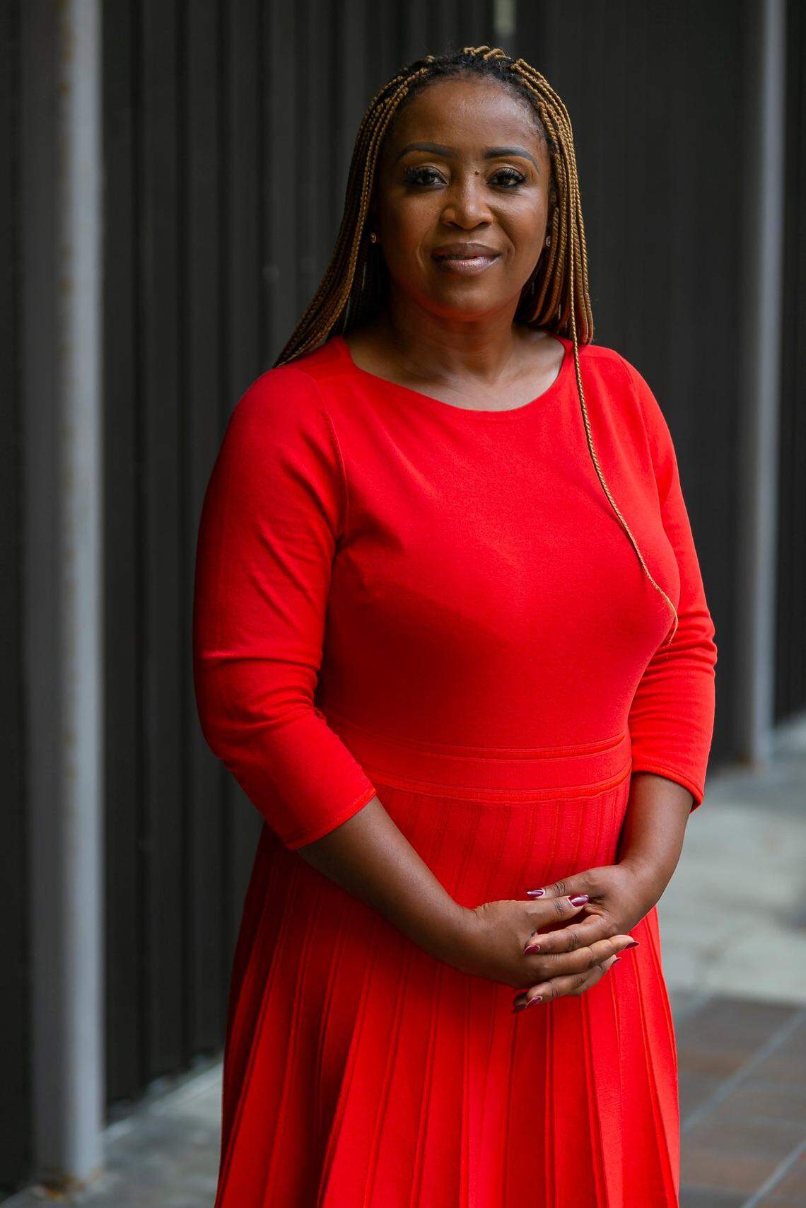 First-time candidate for Miami-Dade mayor Ludmilla Domond outside of Government Center in downtown Miami, Florida on Tuesday, July 14, 2020.
