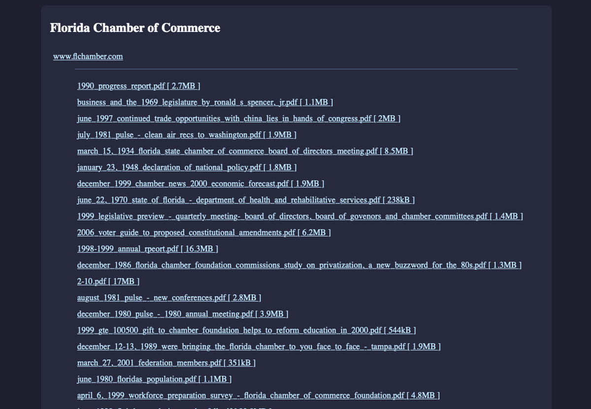 The Florida Chamber of Commerce’s landing page on Conti’s site, a ransomware group that claims to have stolen documents from the Chamber.