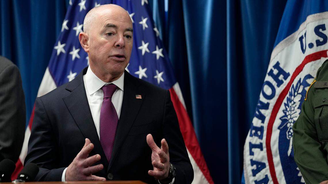Homeland Security Secretary Alejandro Mayorkas speaks during a news conference in Washington, Thursday, Jan. 5, 2023, on new border enforcement measures to limit unlawful migration, expand pathways for legal immigration, and increase border security. (AP Photo/Susan Walsh)
