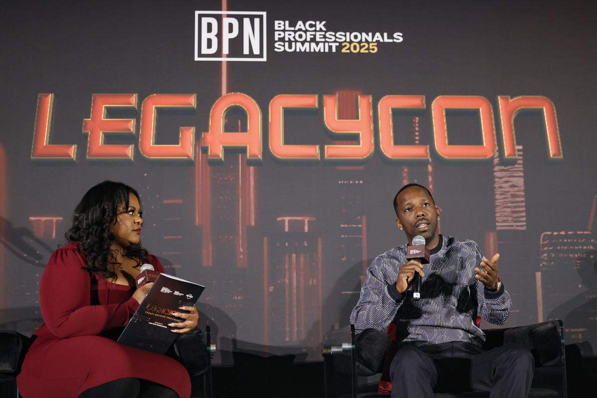 Kenasha Paul interviews Rich Paul at the Black Professional Network's annual summit at Seminole Hard Rock in Davie, Florida on Friday, November 14, 2025. Rich Paul is a longtime sports agent to former Miami Heat star LeBron James.