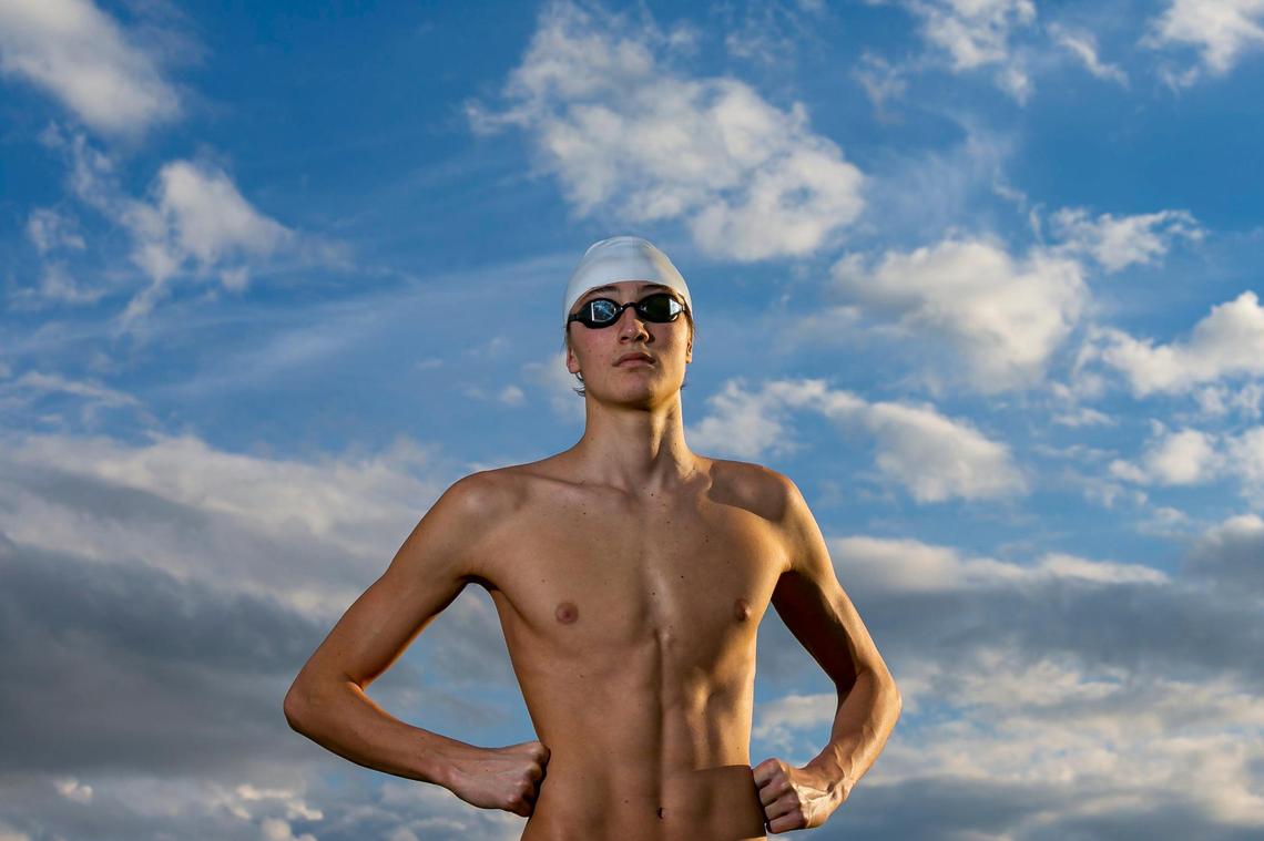 Broward Swimming Player of the Year Kaii Winkler, from South Florida HEAT, is photographed at Brian Piccolo Park in Hollywood, Florida on Friday, January 7, 2022.