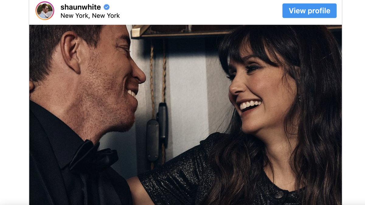 Shaun White and Nina Dobrev celebrate their relationship.