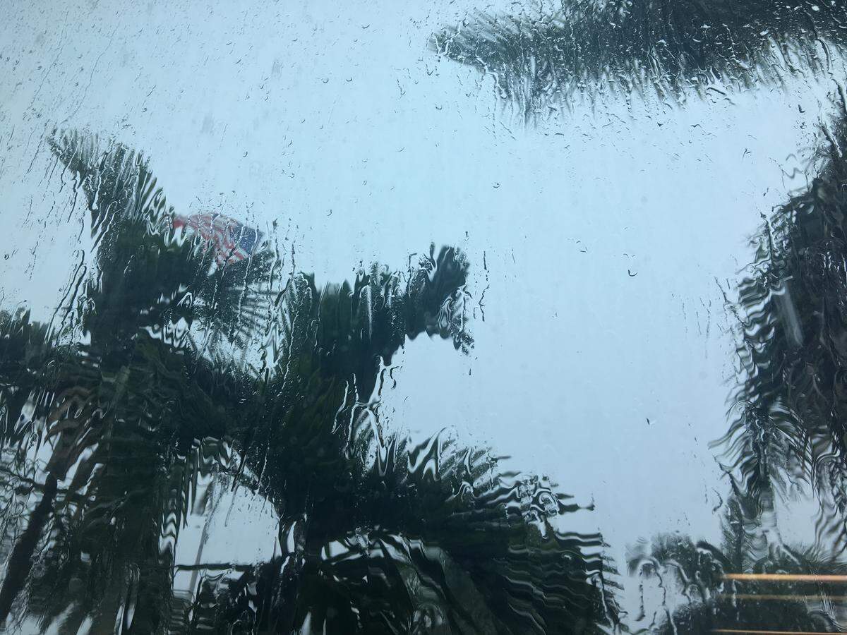 Stormy skies in Doral looking out of the newsroom window on Aug. 3, 2019.