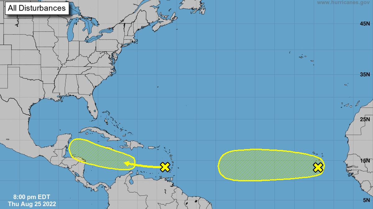 Forecasters are watching two disturbances in the Atlantic.