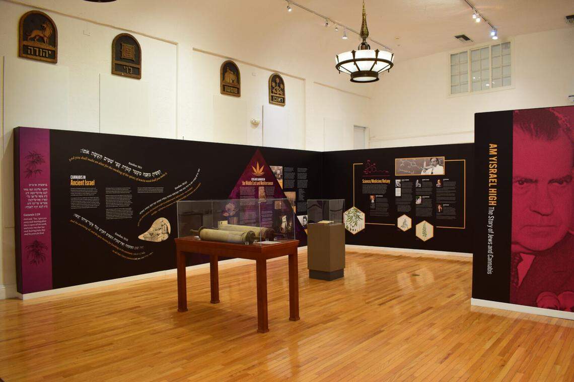 Another view of the “Kosher Kush” show with a Torah in the foreground.