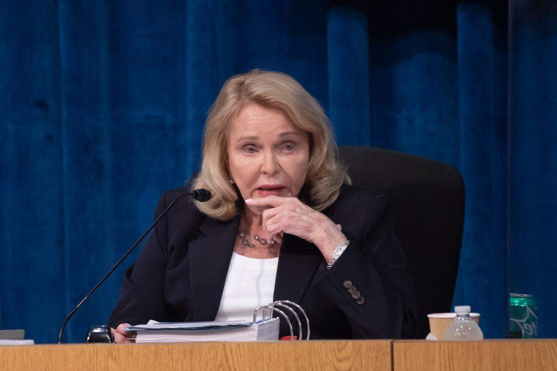 Then chair of Miami-Dade County School Board Perla Tabares Hantman during a controversial meeting in July 2022 at the Miami-Dade County School Board where parents, students and Miami community members spoke regarding the introduction of sex ed textbooks titled ‘Comprehensive Health Skills.’