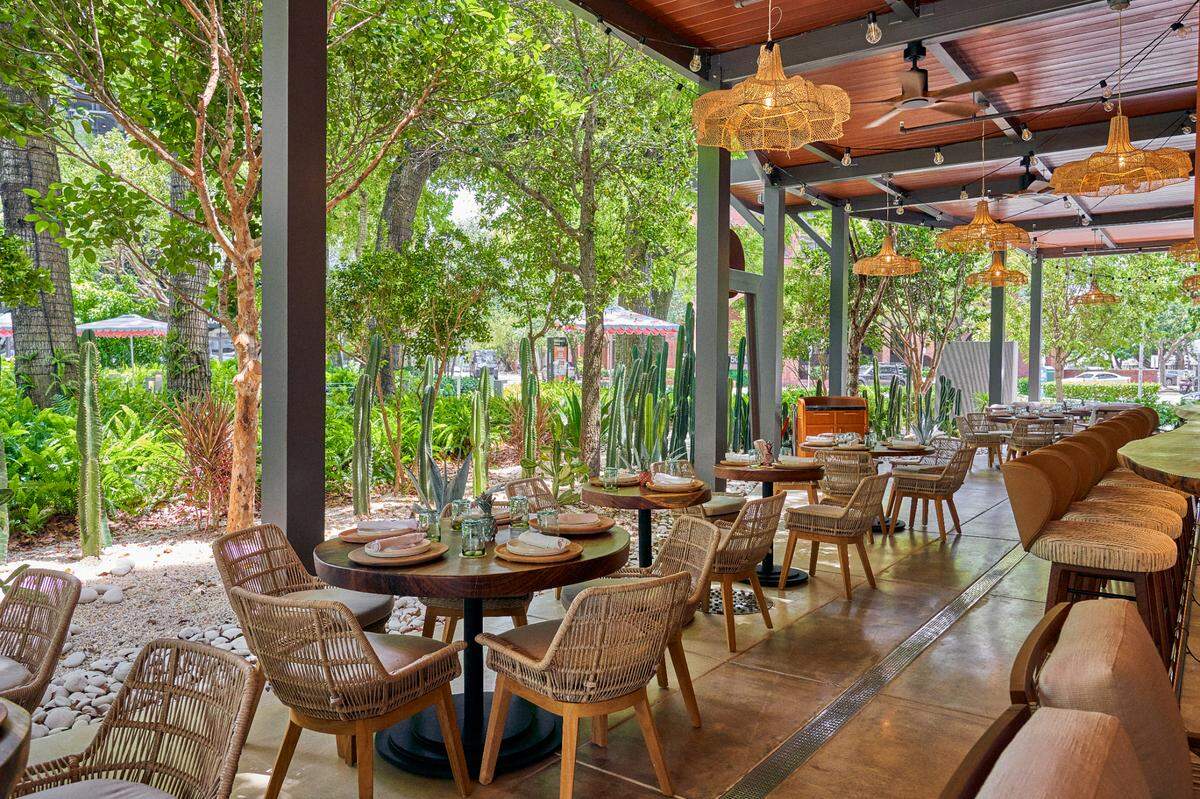 The patio at KoKo Mexican restaurant in Coconut Grove.