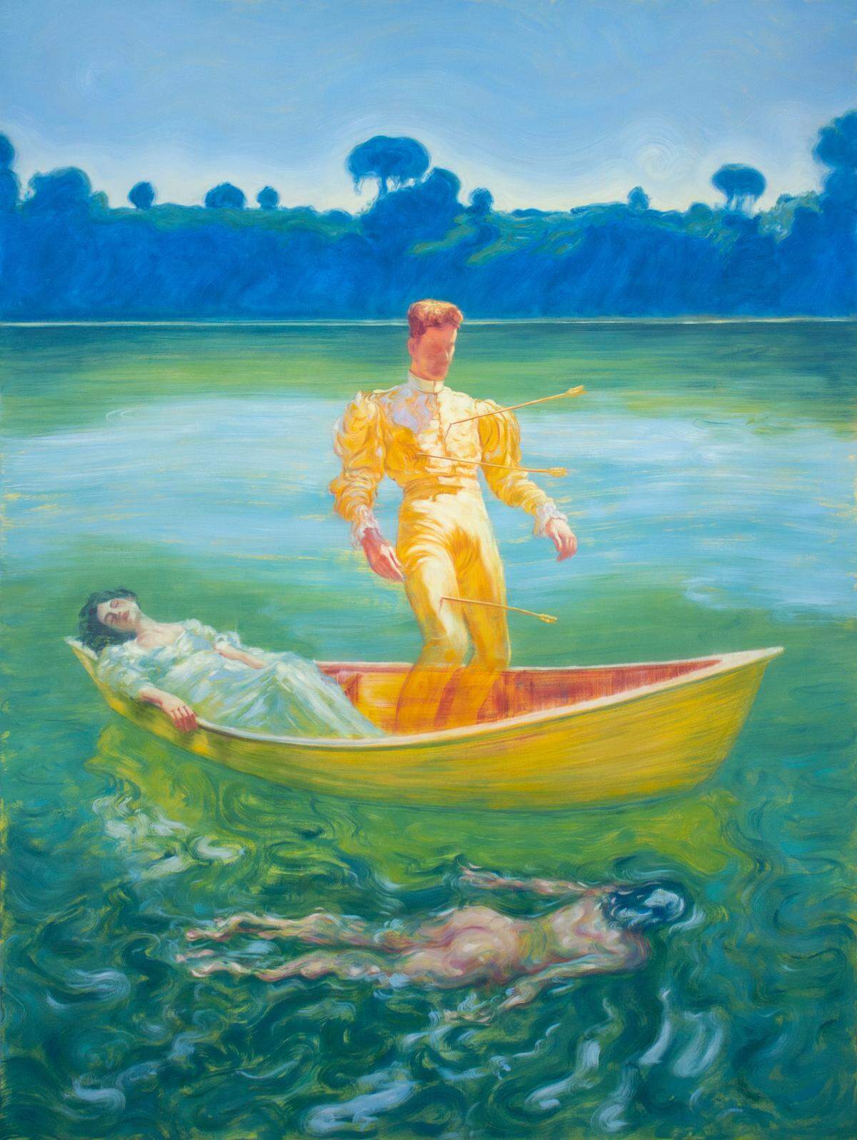 Marlon Portales Cusett’s “The Last Man,” an oil on canvas, will be shown at Spinello Projects in December.
