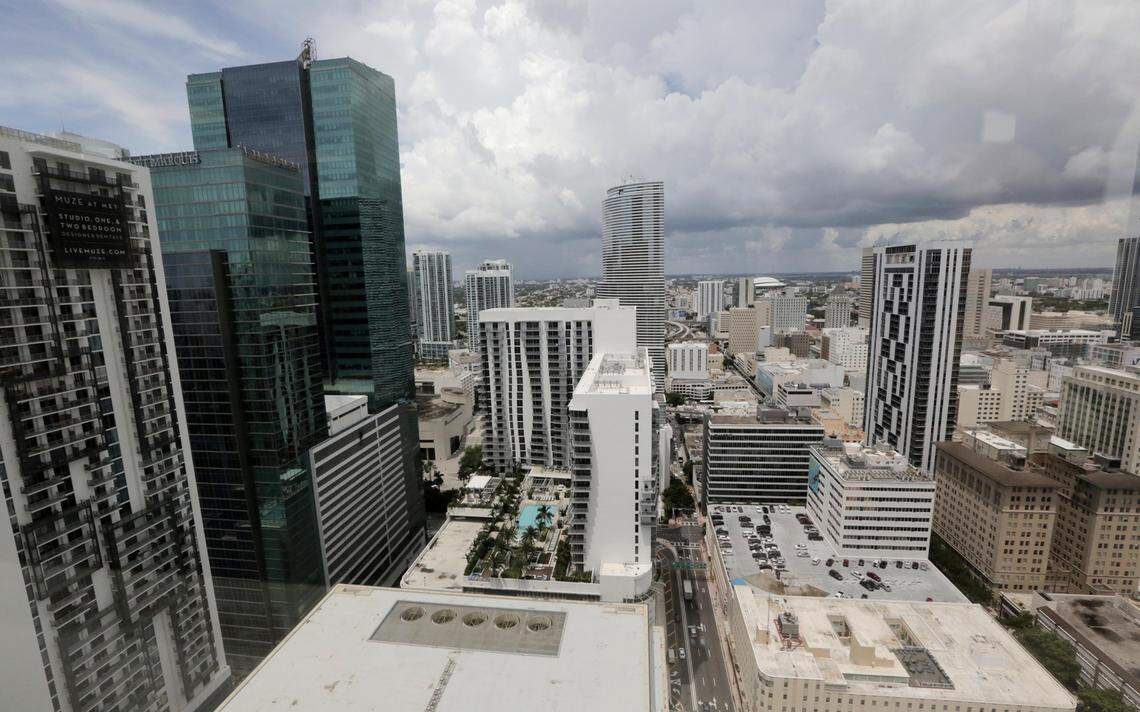 A high-rise view of downtown Miami.