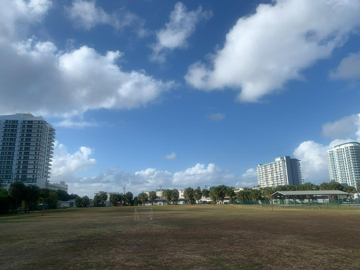 A field next to Treasure Island Elementary School in North Bay Village is pictured April 25, 2022. Under a proposed plan, it would become the home of an Argentine Football Association youth academy.
