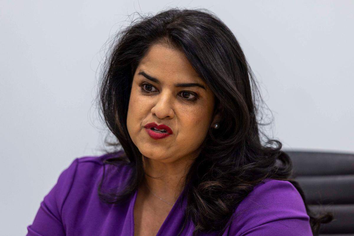 Claudia Miro speaks to the Miami Herald Editorial Board during an interview with the Coral Gables 2025 Group III commission candidates at the Miami Herald newsroom on Thursday, March 6, 2025, in Miami, Florida.