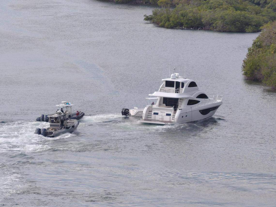 The suspect appeared to have trouble maneuvering the 68-foot boat in the Intracoastal Waterway, and that allowed deputies to force it into the mangroves, officials said.