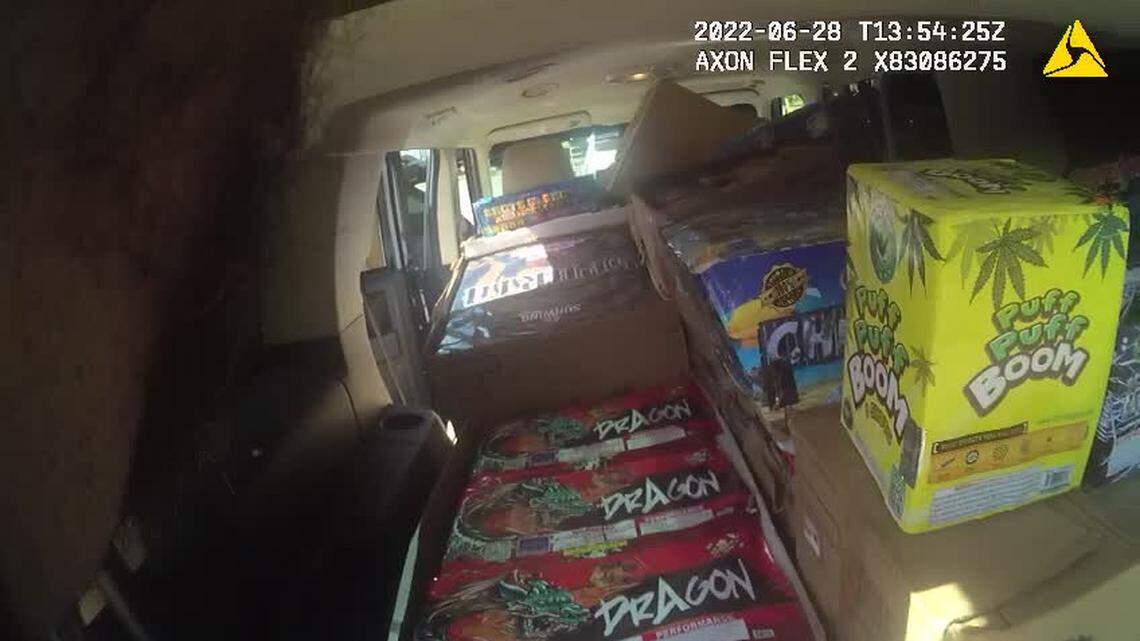 The woman confessed to stealing the fireworks and helped deputies unload them from the vehicle.