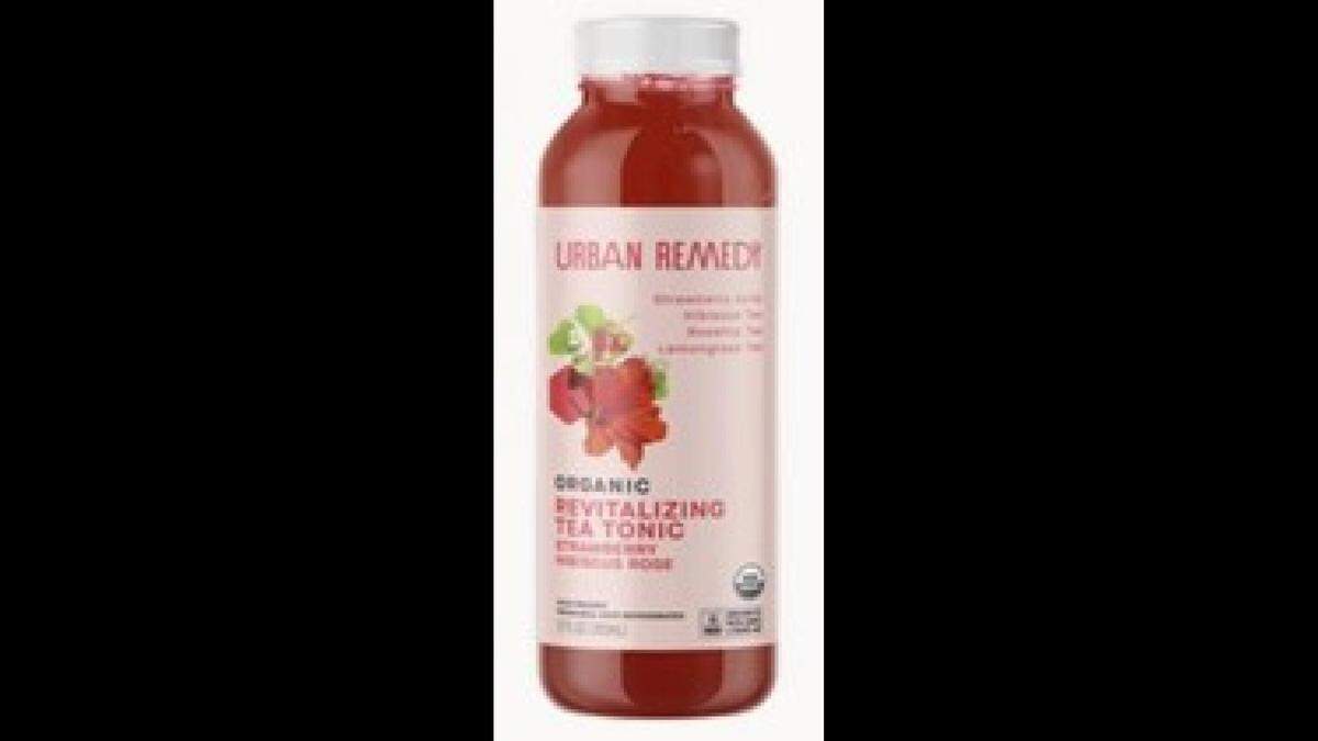 One lot of Urban Remedy Organic Revitalizing Tea Tonic Strawberry Hibiscus Rose is being recalled