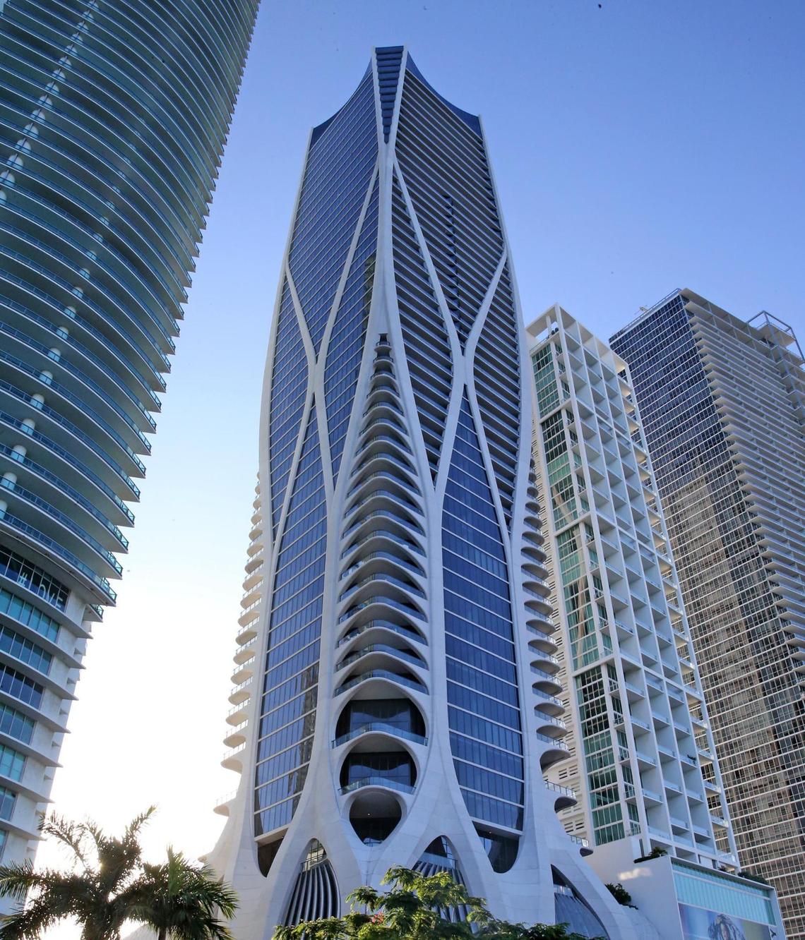 The 1000 Museum luxury condo tower on Biscayne Boulevard in downtown Miami was designed by late famed architect Zaha Hadid under the city’s Miami 21 zoning code.
