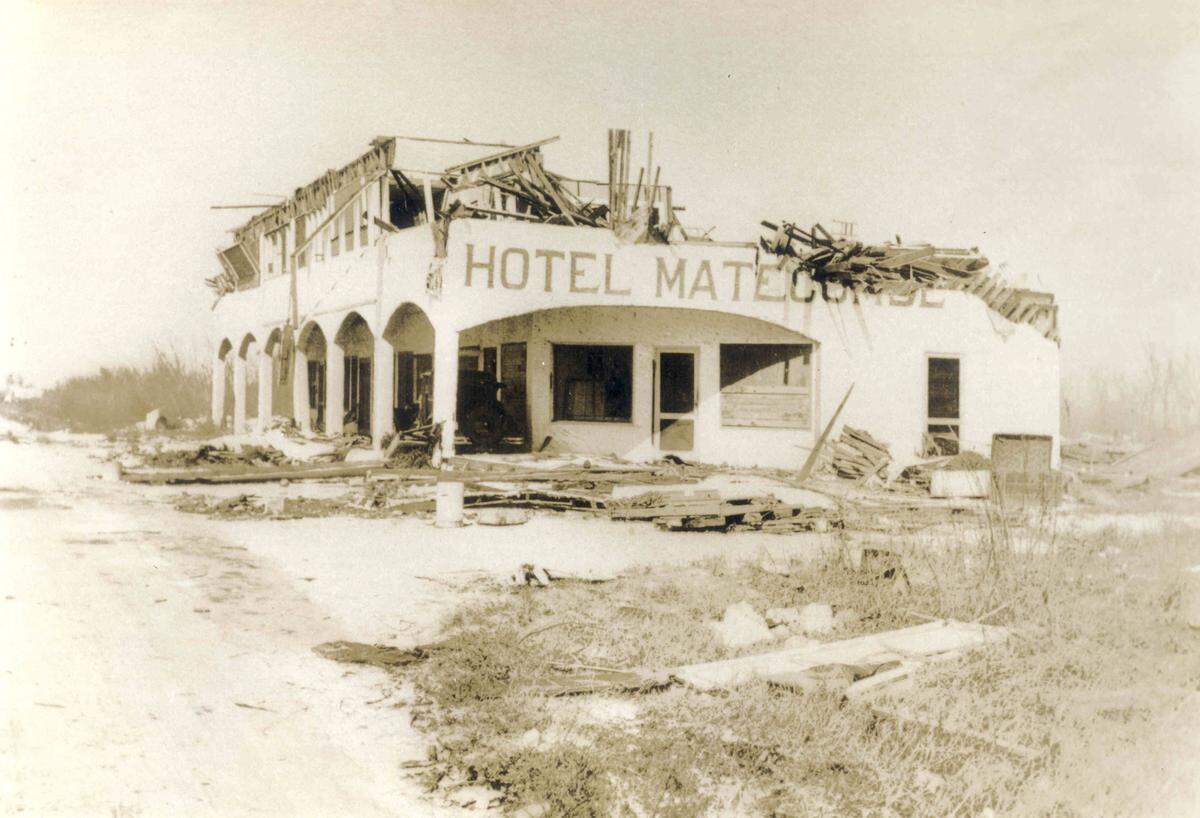 What was left of the Hotel Matecumbe became a meeting spot for surivors of the Labor Day Hurricane of 1935 that struck the Upper Florida Keys.