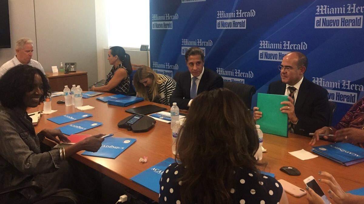 The Miami Herald Editorial Board often meets with elected officials and community leaders, such as public schools Superintendent Alberto Carvalho and his staff. Meeting now are conducted virtually.