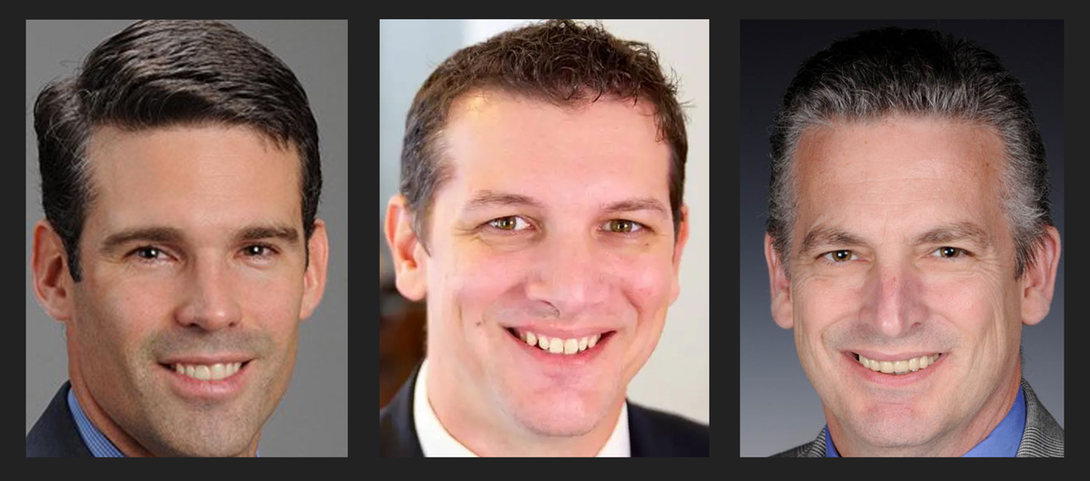 From left to right: Daniel Martell, vice president of state legislative affairs for FPL; Brian Burgess, Capitolist editor; and former FPL executive Tim Fitzpatrick.