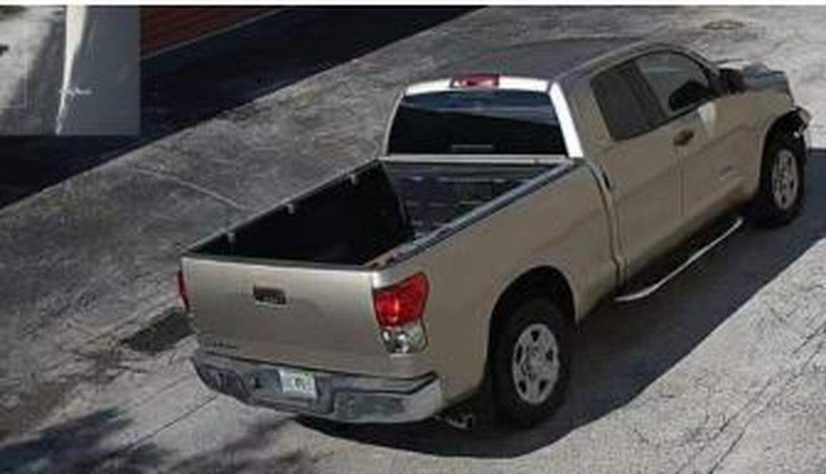 The gold truck Miami-Dade police say was driven in the Sunday, Sept. 17, hit-and-run that killed a 20-year-old cyclist.