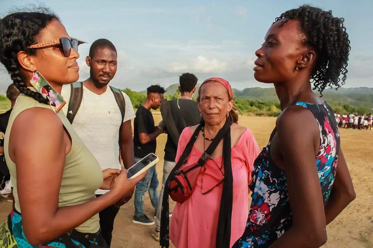 Rachelle Salnave, shown at left during a film shoot, says the funds will help her complete a project she’s been dedicated to. “Dual Citizen” is humorous and heartfelt exploration of Haitian-American identity and the journey to reclaim Haitian citizenship.