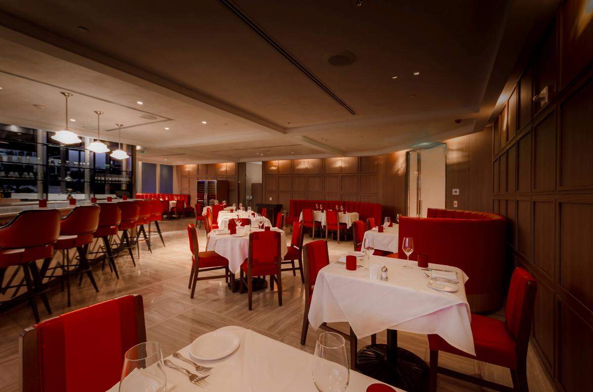 The interior of BH Prime steakhouse in Bal Harbour.