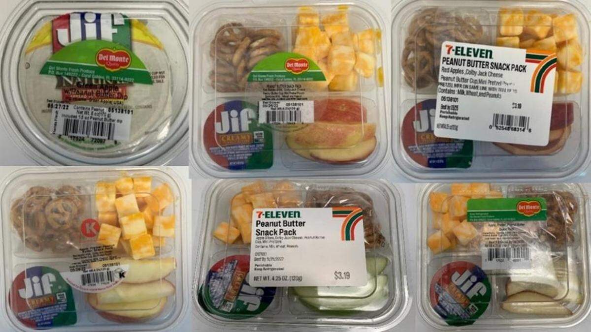 Fresh Del Monte of Miami recalled about 10 brands of its fruit and snack trays that contain recalled Jif peanut butter that were sold under convenience store brand names 7-Eleven, Circle-K and Get Go.